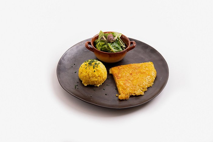 Bauernhof Pri Lovrču • Frika mit Polenta und Salat • Soča Valley Finest